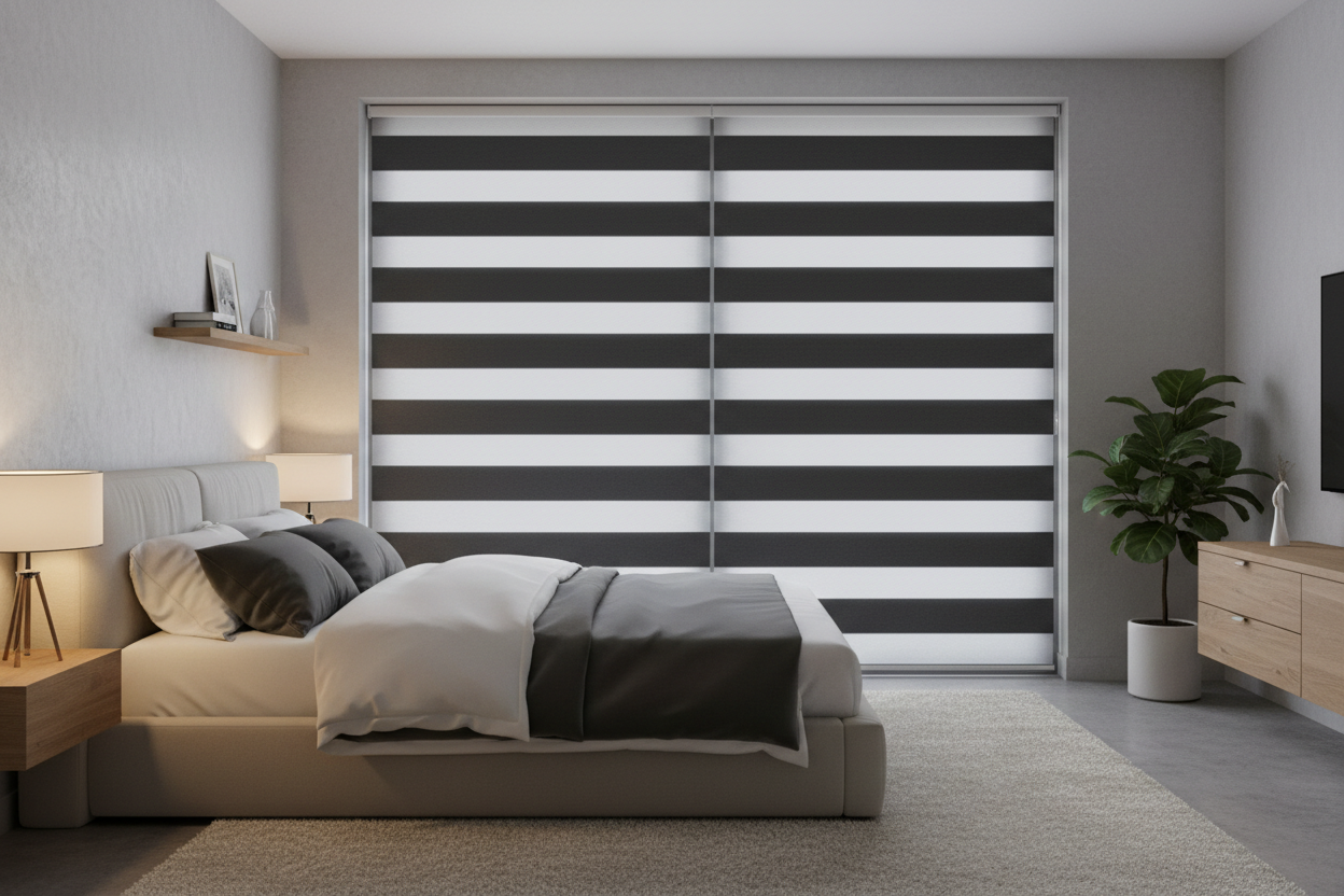 2. Blackout Zebra Shades