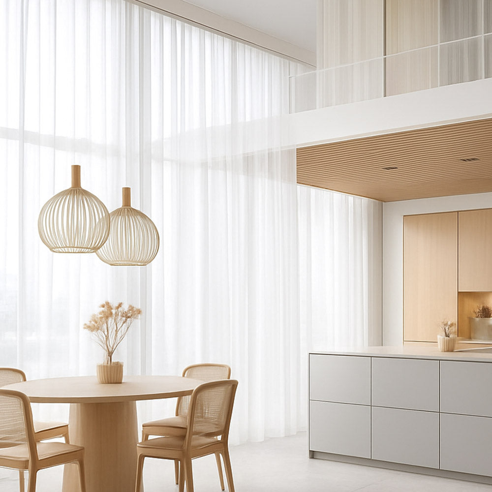 Smart Motorized Chiffon Curtain Set